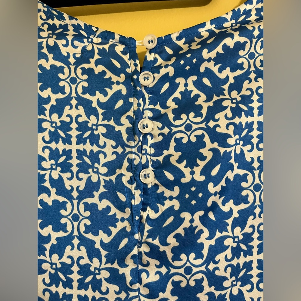 C&C California Blue and White Geometric Tile-Print Tunic - Picture 3 of 7